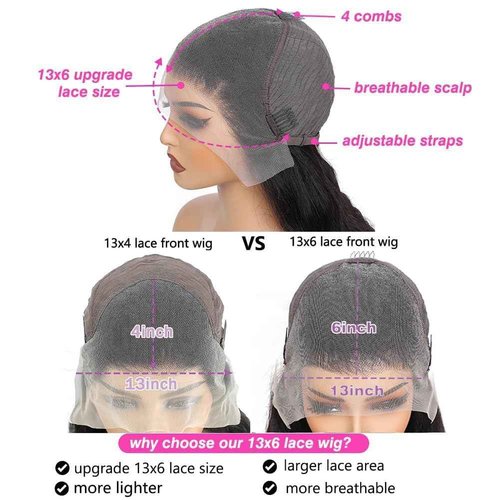 FCUFCU 22 Inch Deep Wave Lace Front Wigs Human Hair 200% Density 13x6 HD Lace Frontal Wigs Human Hair Pre Plucked with Baby Hair Deep Curly Wigs for Black Women Natural Color