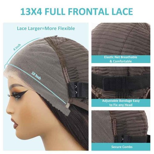 Msviki Bob Wig Human Hair 10inch Straight Bob Wig 100% Brazilian Human Hair,13x4 HD Bob Lace Front Wigs Human Hair Natural Black Bob Wigs Human Hair Pre Cut 12A Double Drawn Bob Wig 220 Density