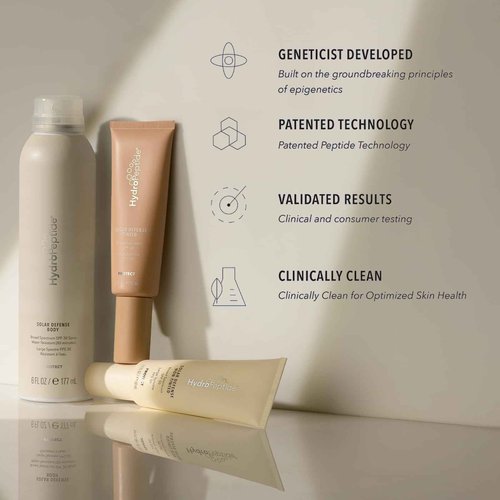 HydroPeptide Solar Defense Face SPF 30 Sunscreen, Tinted (1.7 Fl Oz) & Pre-Treatment Toner (6.76 Fl Oz) Bundle
