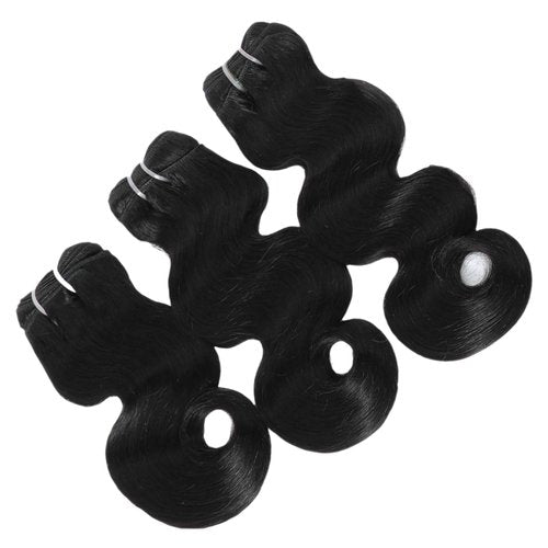 Doiwile Raw Bundles Human Hair Body Wavy Human Hair Bundles 10 12 14 inch Thick Ends No Tangle Shedding 15A Raw Indian Hair Triple Lifespan 3X