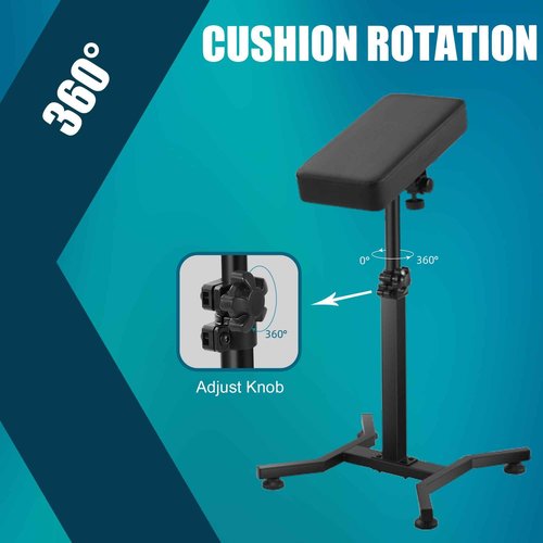 POARMEEY Professional Tattoo Arm Rest Stand, Black Metal, Portable Ergonomic Support with Height Adjustment, Tattoo Studio Equipment