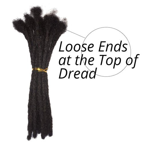 YOTCHOI Human Hair Permanent Dreadlocks Extension Handmade Locs Small Size(diameter 0.4cm) 20 Strands/pack 8inch Jet Black #1
