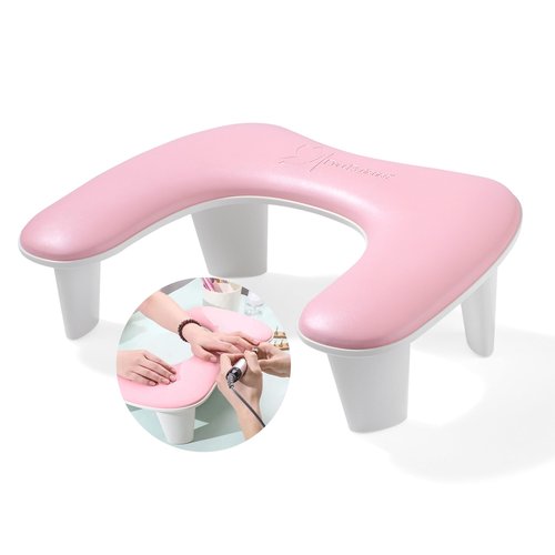 PureRadiance Nail Arm Rest – U-Shaped Ergonomic PU Leather Hand Rest Comfort Cushion for Acrylic Nails Tech – Ideal for Home & Professional Use – Easy Clean, Waterproof & Portable