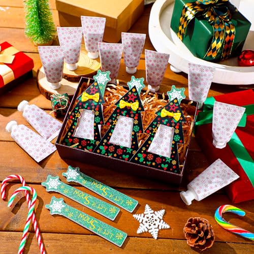 24 Christmas Hand Cream with Nail File Gifts Set Snowflake Hand Cream & Nail File Christmas Party Favors Travel Size Skin Lotion Xmas Party Supplies for Guests