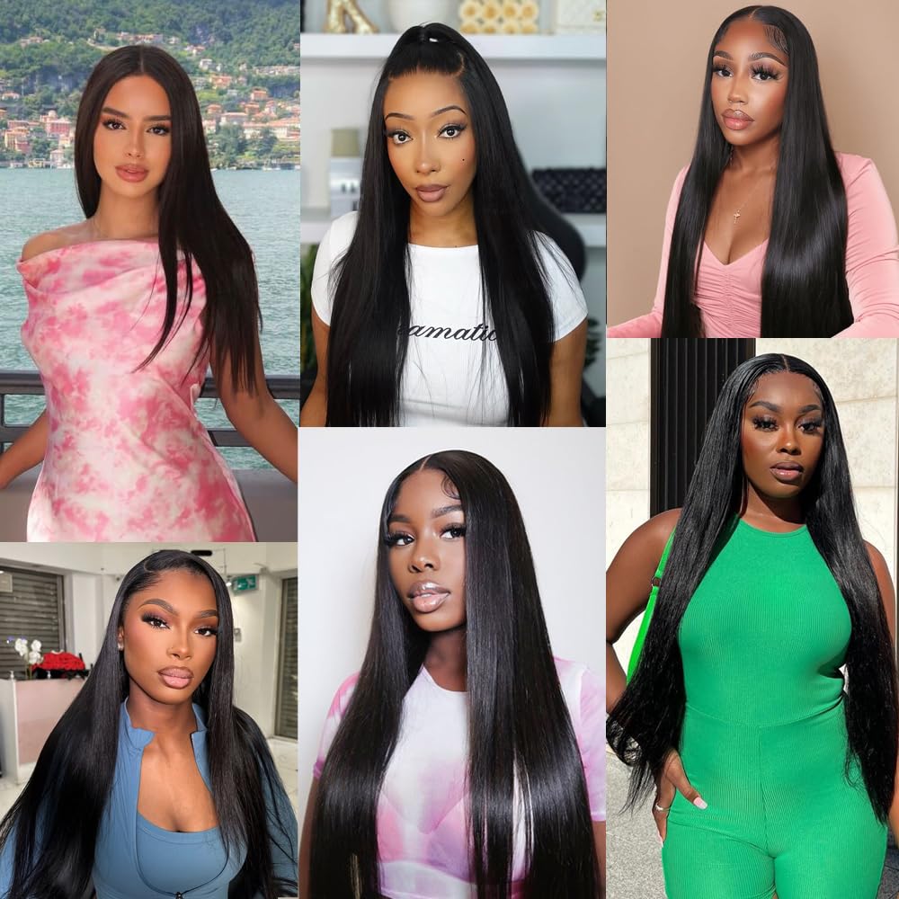 12A Straight Human Hair 22 24 26 Inch Human Hair bundles Unprocessed Brazilian Hair 3 Bundles Raw Human Hair Extensions Quick Weave Natural Color