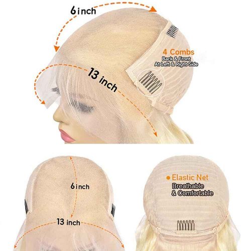 Lotulo 13x6 613 Lace Front Wig Human Hair, 613 Body Wave Lace Front Wig Human Hair, 200% Density Transparent Lace Front Wigs Human Hair Pre Plucked with Baby Hair Natural Hairline (30 Inch)