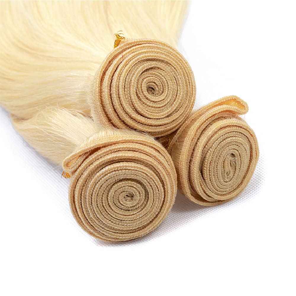 30 30 30 Inch Blonde Human Hair Bundles 613 Straight Bundle Blonde Straight 3 Bundles Brazilian Unprocessed Virgin Hair Extensions