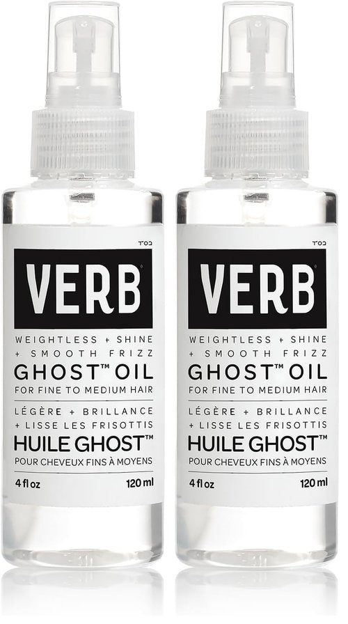 VERB Ghost Oil, 4 fl oz- Weightless Hair Oil for Fine to Medium Hair – Smooths Frizz, Adds Shine – No Parabens, Gluten or Harmful Sulfates (Pack of 2)