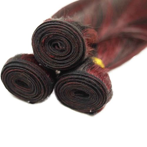 Aikebi Brazilian Human Hair Bundles 20 22 24 Inch Burgundy P1B/99J Straight Bundles Human Hair 100% Unprocessed 10A Hair Weave for Black Women Soft Sewn In with Double Weft