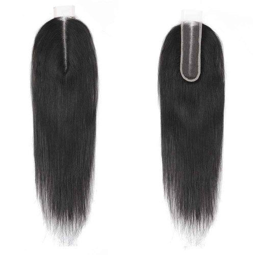 NIKISS 2x6 Skinlike Real HD Lace Closure, Straight Virgin Human Hair Natural Color Pre-Plucked Single Knots 0.095mm Ultra-thin Invisible HD Lace 16 Inch