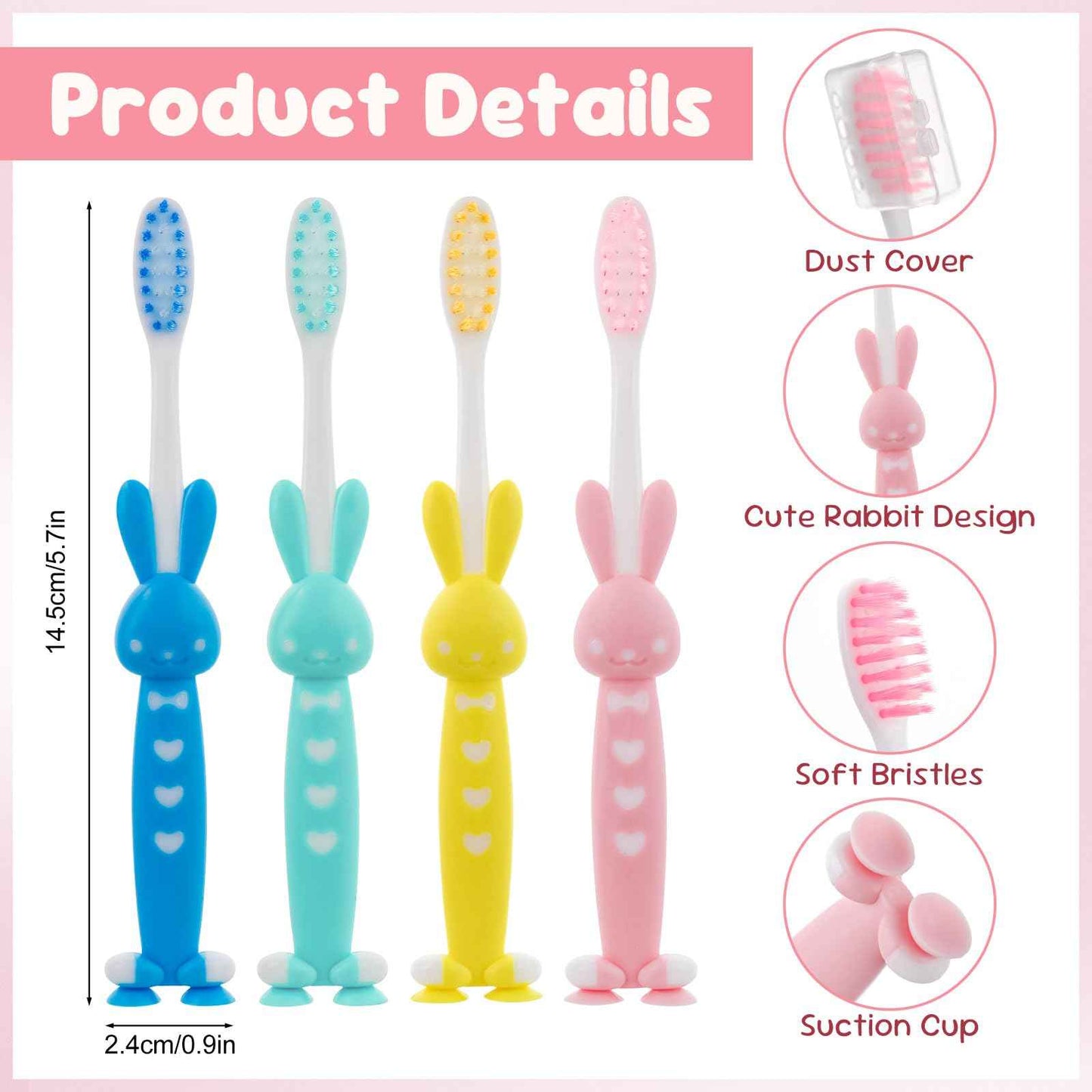 Kids for Toothbrushes In Bulk, Individually Wrapped Toothbrush Cute Manual Soft Bristles Children Disposable Toothbrush With Cover Suction Cup Toddler Toiletries Set for Home/School/Travel (200 Pack)
