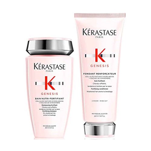 Kerastase Genesis Strengthening Shampoo & Conditioner Duo - For Weak or Damaged Hair, Intense Nourishment & Hydration, Strengthens Hair, Gentle Cleansing, With Ginger Root