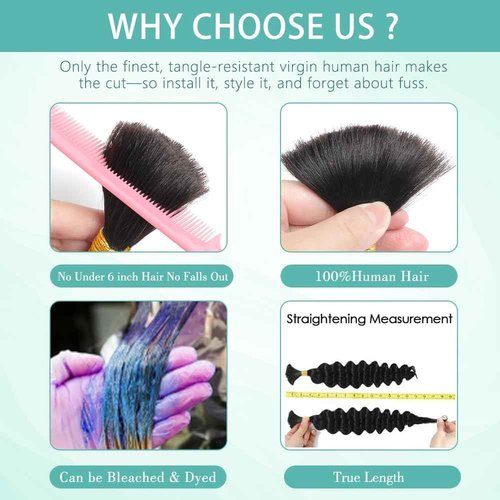 LEISWISS Human Braiding Hair for Boho Braids T30 150g 6 Bundles/Pack 18 Inch Deep Wave Bulk Human Hair for Braiding Virgin Ombre Braiding Hair Extensions Wet And Wavy Human Boho Braiding Hair Bundles