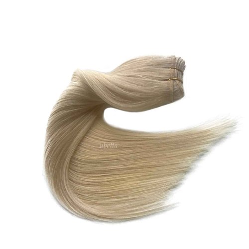 Sew in Hair Extensions Real Human Hair,Weft Hair Extensions Human Hair Bundles Blonde Hand Tied Weft Hair Extensions Human Hair 24 Inch 120G Sew in Weft Hair Extensions for Women