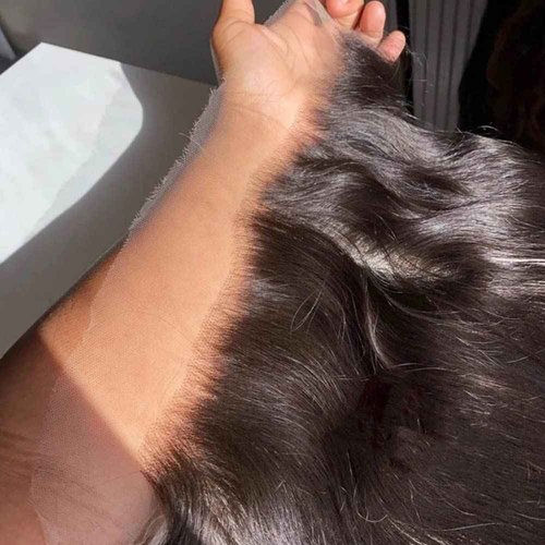 Straight 13x4 Hd Lace Frontal Frontal Hd Lace Pre Plucked Natural Hairline Virgin Brazilian Human Hair Free Part 150% Density Swiss Lace Frontal Closure Natural Black Color