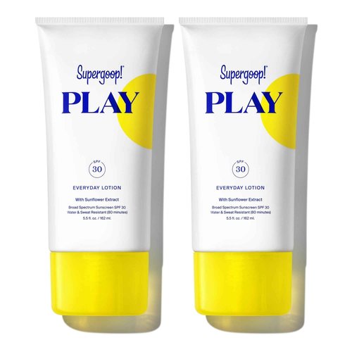 Supergoop! PLAY Everyday SPF 30 Lotion - 5.5 oz, Pack of 2 - Broad Spectrum Body & Face Sunscreen - Water & Sweat Resistant - Great for Active Days