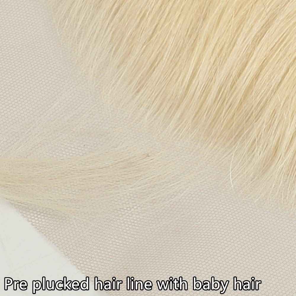 Grand Nature 613 Blonde Lace Frontal Wavy Hair Extension, 14 inches, Sew-In Installation