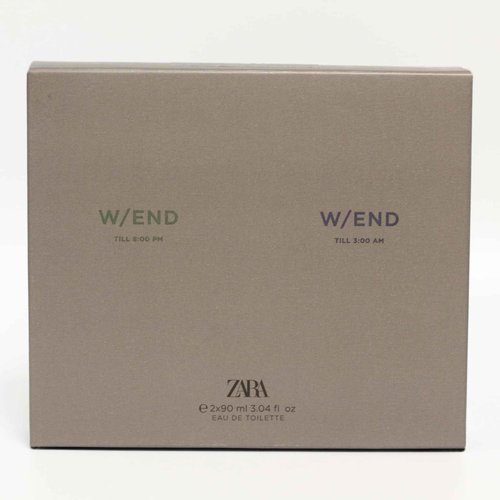 Zara W/End Till 3:00AM + W/End Till 8:00PM Cologne for Men Fragrance Set EDT Eau De Toilette 2x 90 ML (3.04 FL OZ)