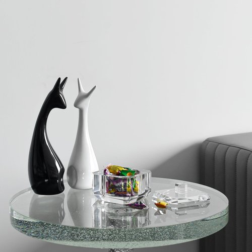 Marvala Crystal Makeup Storage Jars, Clear Candy Containers, Transparent Empty Storage Jar for Makeup, Loose Powder, Bath Salts, Vanity Organizer, Desk Decor for Rings