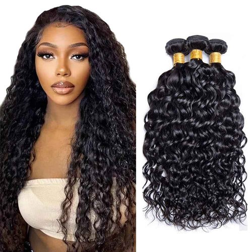 Water Wave Bundles 28 30 32 Inch Natural Black Color Unprocessed Peruvian Virgin Remy Hair 3 Bundles Wet And Wavy Human Hair Weave