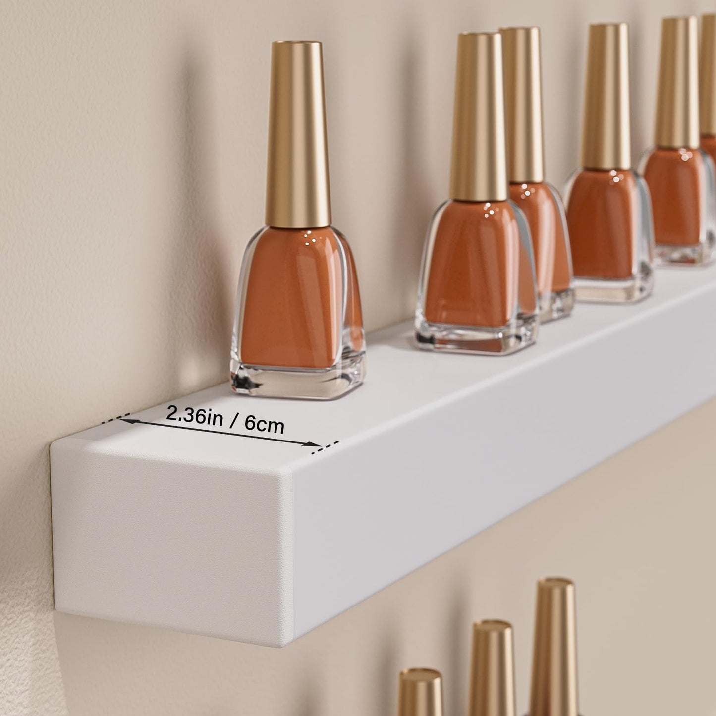 Noverlife 3 Packs U Shape Nail Polish Wall Rack, Metal Nail Polish Organizer Wall Nail Polish Shelves, 5 Tiers Nail Polish Wall Display Makeups Lipstick Perfume Wall Shelf for Home Spas Nail Salon