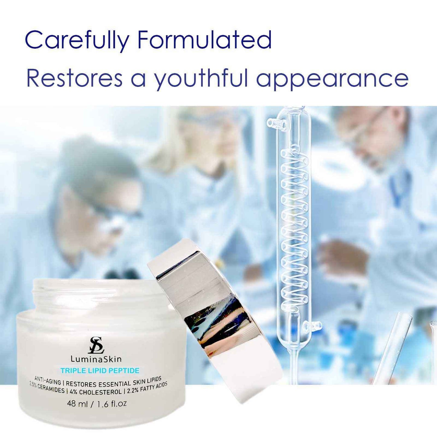 LuminaSkin Triple Lipid Peptide - Restore & Fix Mature Skin Advanced Anti-Aging Cream for Radiant, Smooth Skin