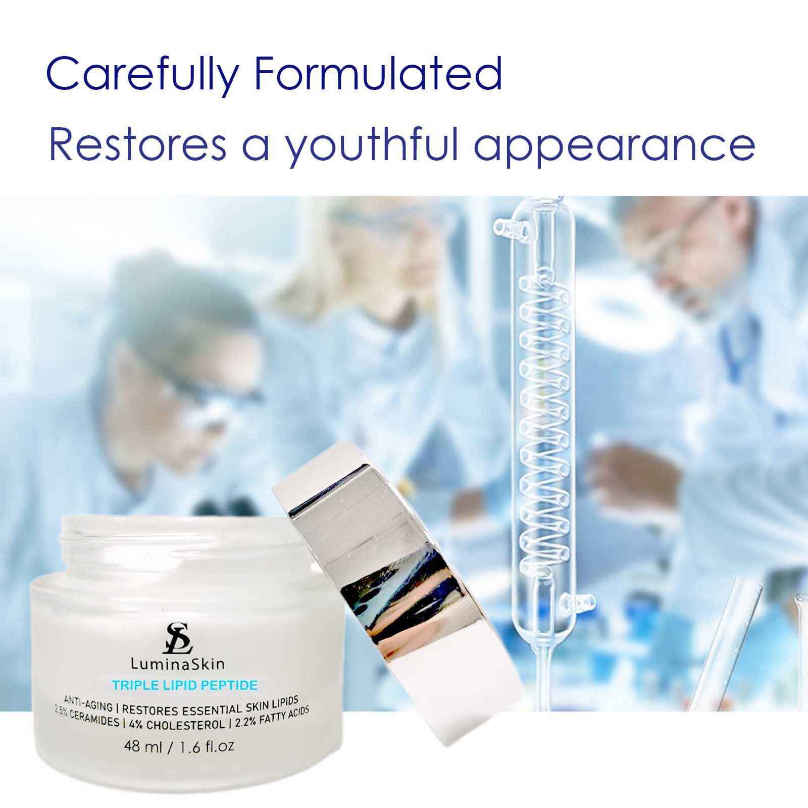 LuminaSkin Triple Lipid Peptide - Restore & Fix Mature Skin Advanced Anti-Aging Cream for Radiant, Smooth Skin