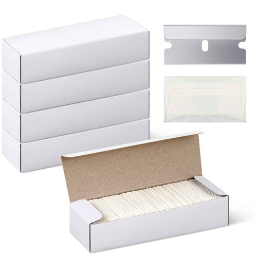 Lasnten 1500 Pcs Single Edge Razor Blades, Industrial Scraper Razor Blades Safety Straight Edge Replacement Box Cutter Blade for Glass Paint Scraper, Removing Labels, Decals, Stickers