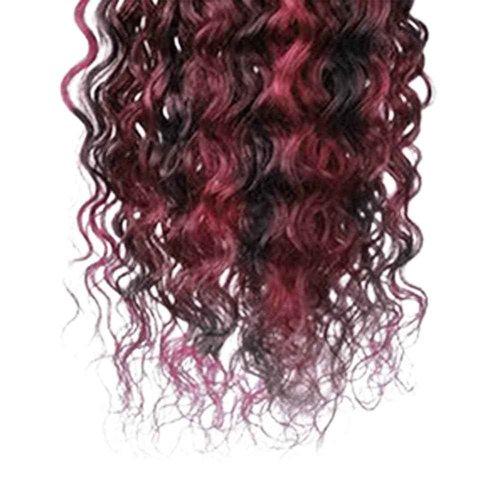 Habiliana Bundles Human Hair 20 22 24 Inch Jerry Curly Wave Burgundy P1B/99J Human Hair Bundles 11A Unprocessed Brazilian Virgin Quick Weave Hair Extensions for Black Women