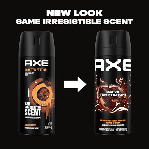 AXE Body Spray Deodorant Dark Temptation for Long Lasting Odor Protection Deodorant for Men Formulated Without Aluminum 4.0 oz