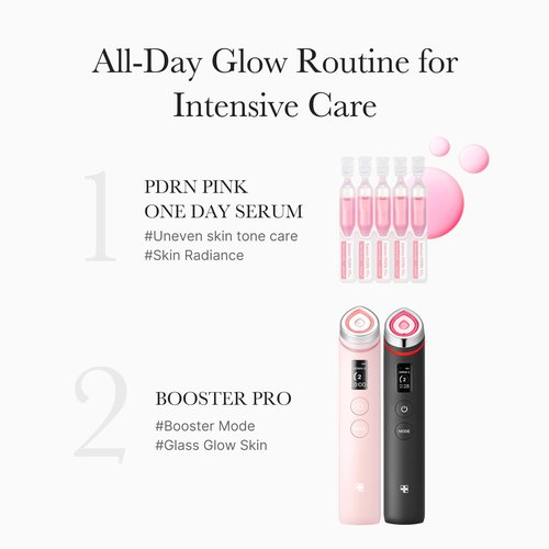 medicube Glass Glow Advanced Hydration & Plump Duo: Mini Booster Pro Pink and Salmon DNA PDRN Pink One Day Serum | Holiday Stocking Stuffers, Stocking Stuffers for Women, Gifts for Her