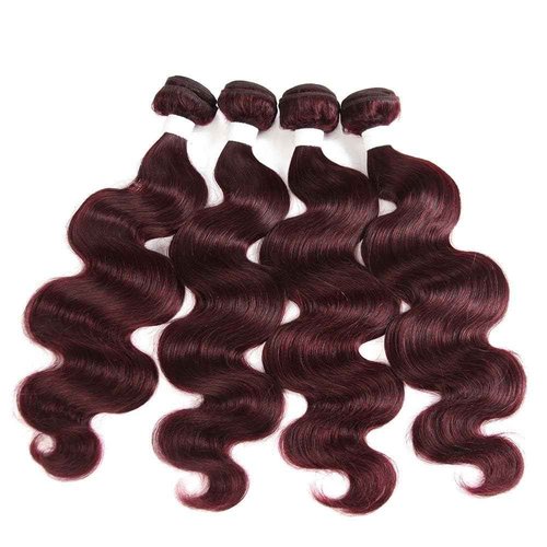 REMY HAIR Body Wave Bundles 99j Burgundy Human Hair Bundles Red Bundles 8A Grade Unprocessed Brazilian Virgin Hair Human Hair Bundles 12 14 16 Inch 3 Bundles Hair Extension For Black Women