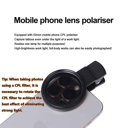 Tattoo Lighting Lamp,288 - Bead LED Polarized Tattoo Working Light Video Photography Lights with Adjustable Stand (47-65in) ，Tattoo Vision Glasses ，CPL Filter Lens &Remote Control for Tattoo Studio
