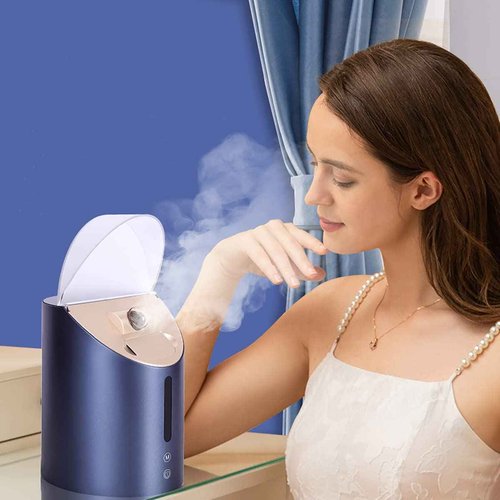 Facial Steamer DENFANY Nano Steamer Ionic Hot & Cool Mist Home SPA | 8 Steam Modes | Aromatherapy Basket | Digital LCD Screen | Extraction Set
