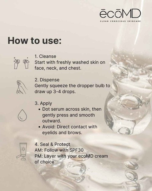 EcoMD Vegan Retinol Serum, 1 fl oz, Gentle Anti-Aging Face Serum with Bakuchiol for Sensitive Skin, Natural Botanical Formula