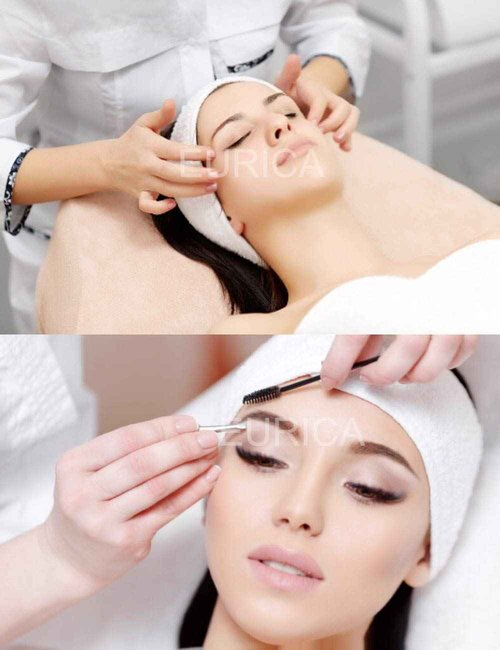 EUICAE Spa Headband Hair Towel Wrap - Non-Slip Stretchable Washable Makeup Facial Treatment and Sport Headband for Face Wash, Fits All (White 50pcs)