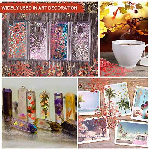 Maitys 10 Boxes Fall Nail Art Sequins Maple Leaves Nail Glitters 3D Autumn Glitter Flakes Thanksgiving Maple Leaf Sequins Decor Holographic Design Decals for Women DIY Decoration