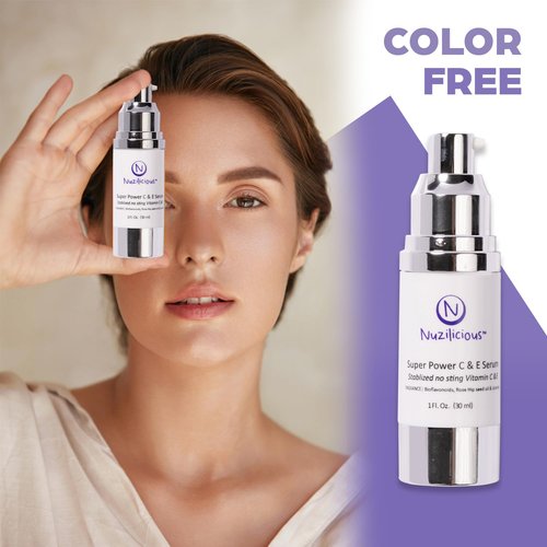 Professional Grade Super C & E Serum for Glowing Skin – Stabilized, Non-Stinging Vitamin C Formula – Vegan, Cruelty-Free, Anti-Dullness Face Serum – 1 oz