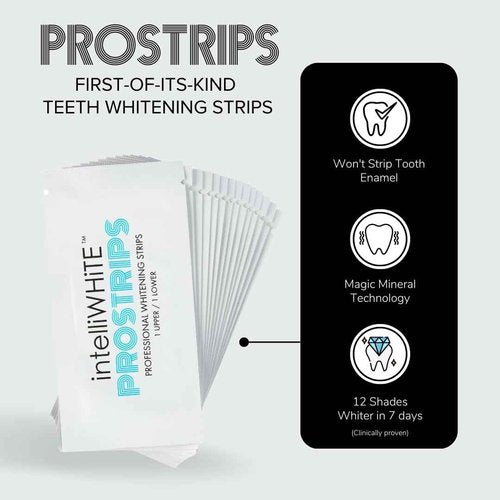Prostrips - 12 Shades Whiter Teeth - 56 Enamel Safe REMINERALIZING Gentle Strips – 97% Had No Sensitivity - Bonus Size
