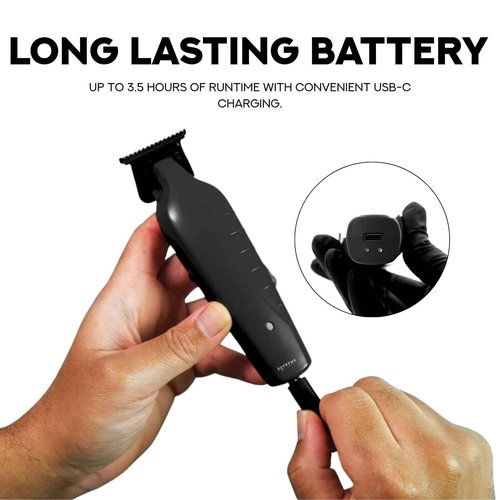 Supreme Trimmer Vader ST3778 – Professional Cordless Barber Liner | 210 Min Runtime, 7000 RPM Motor, Zero Gap DLC T-Blade, USB-C Fast Charging | Beard, Hair & Body