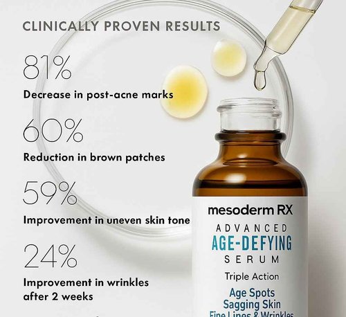 Mesoderm RX Advanced Age-Defying Serum, Triple Action for Age Spots, Sagging Skin, Fine Lines & Wrinkles, 1 fl oz