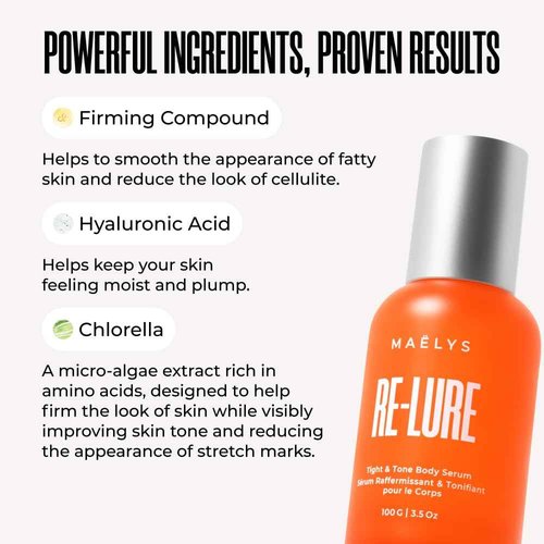 MAËLYS RE-LURE Tight & Tone Body Serum - Hyaluronic Acid Serum for Women - Hydrating, Helps Reduce The Look Of Cellulite