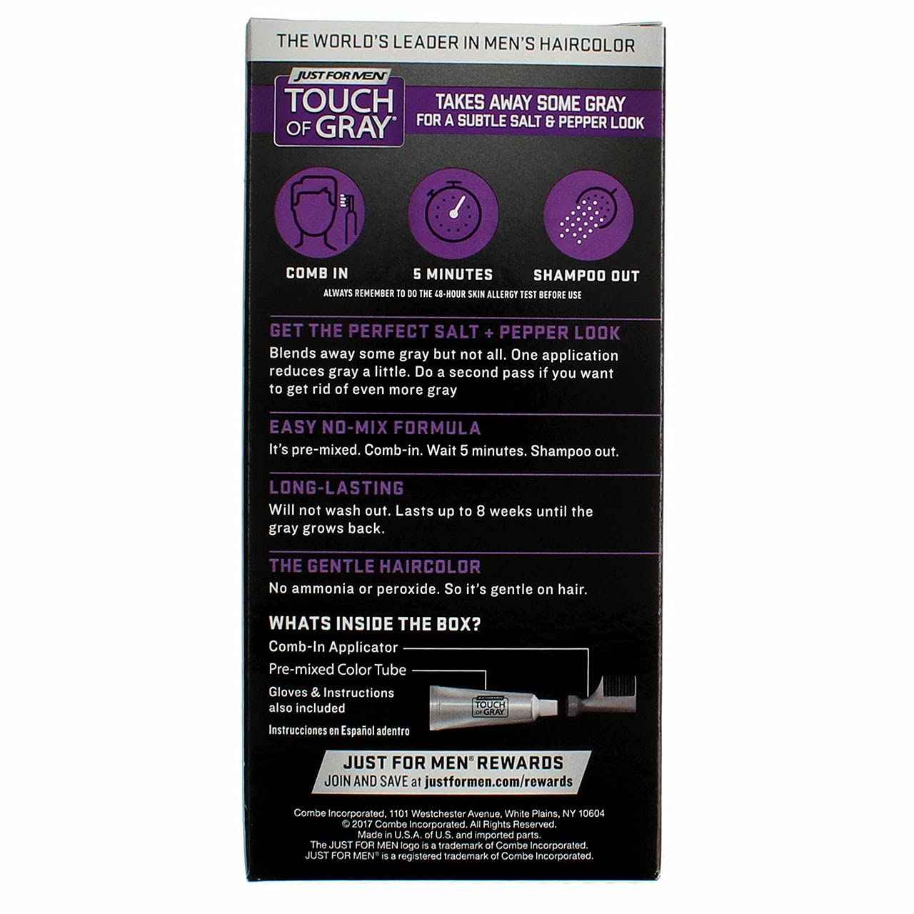 JUST FOR MEN Touch of Gray Hair Treatment T-45 Dark Brown, 1 Each (Pack of 4)