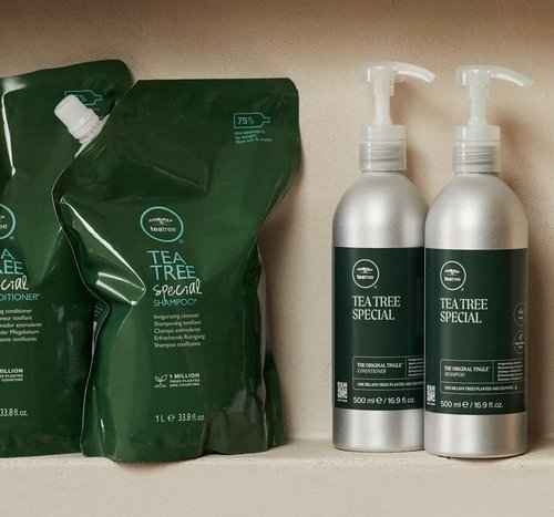 Bundle of Tea Tree Special Shampoo Aluminum Bottle, 16.9 oz + Tea Tree Special Shampoo Refill Pouch 33.8 fl. oz.
