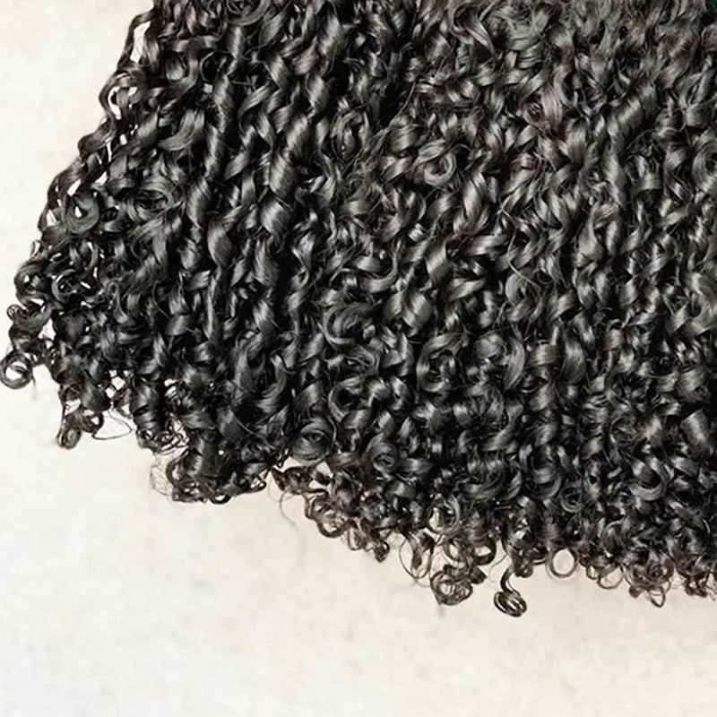 16A Double Weft Pixie Bouncy Curly Human Hair Bundles 20 Inch 1 Bundle Burmese Curly Human Hair Bundles 3C4A 100% Unprocessed Brazilian Raw Virgin Hair Extensions Quick Weave Extensions Natural Color