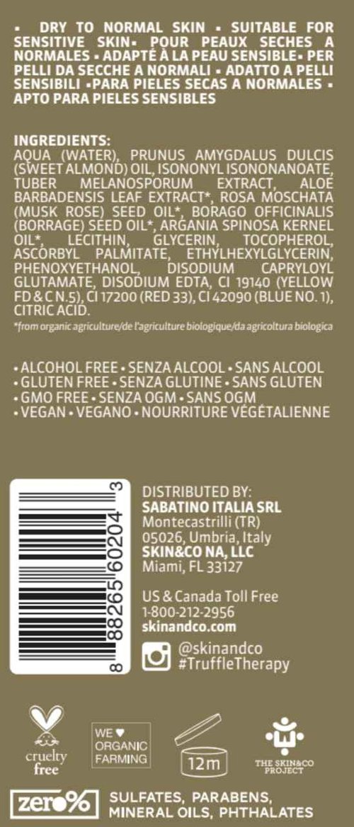 SKIN&CO Truffle Therapy Love at First Swipe | 2-Pc Skincare Kit with Face Toner & Cleansing Oil | Hydrating, Makeup-Removing, Pore-Refining Duo for Brighter, Glowing Skin | All-Natural & Made in Italy