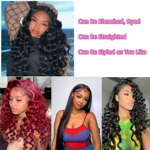 Ladiaryf Hair Loose Wave Bundles Human Hair Brazilian Virgin Hair Loose Wave Human Hair Bundle Natural Black Color Can Be Dyed and Styled Total 300g 14 14 14 Inch