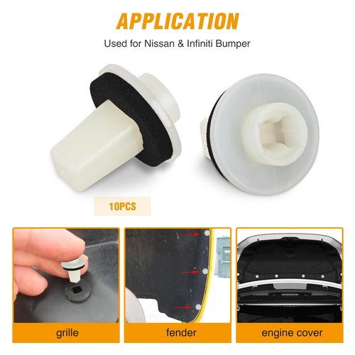 GOOACC 40Pcs Bumper Grommet and Rear Bumper Retainer Assortment Compatible for Nissan & Infiniti, Replace 63846-5V000 63846-5V000 01553-09241 85099-1MA0A