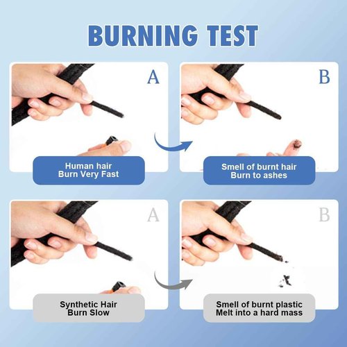 QUISDUIS 12 inch Loc Extensions Human Hair, 50 Strands Permanent Dreadlock Extensions Human Hair 0.4cm Width 100% Full Handmade Dreads Can Be Dyed and Bleached(black)