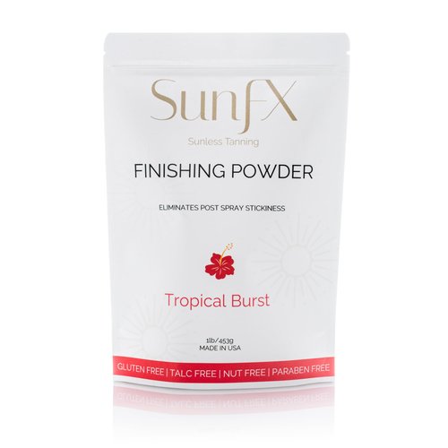 SunFX Post Spray Tan Translucent Finishing Powder | Talc Free | Sunless Tanning Setting Powder | Shimmer | Tropical Burst - 1lb